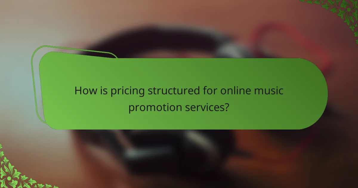 How is pricing structured for online music promotion services?