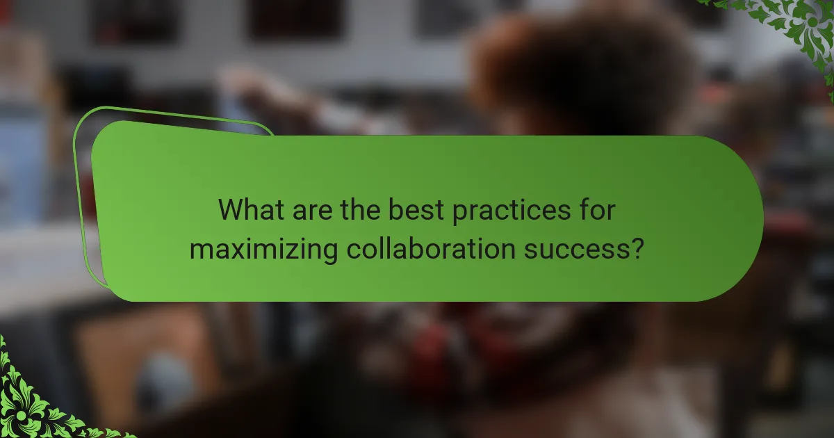 What are the best practices for maximizing collaboration success?
