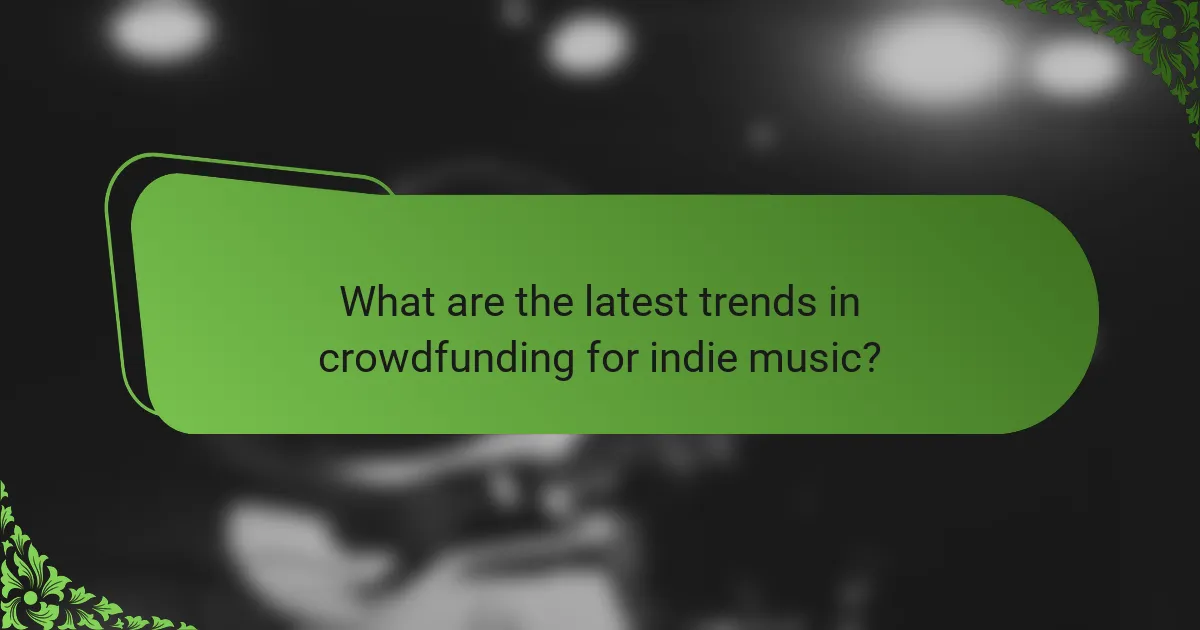What are the latest trends in crowdfunding for indie music?