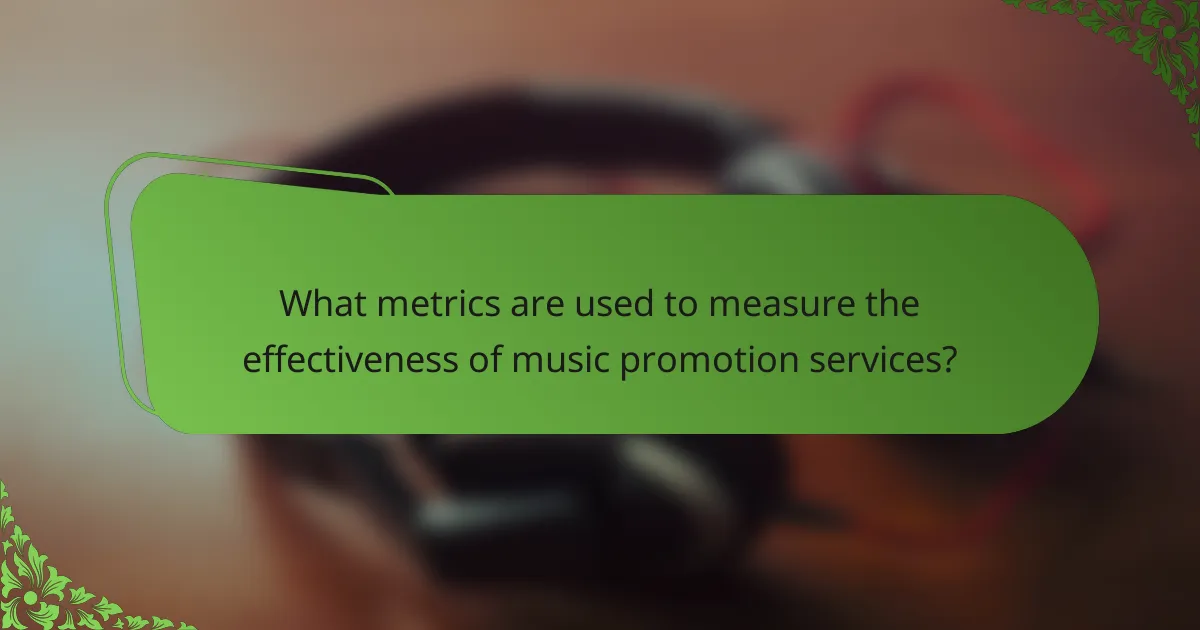 What metrics are used to measure the effectiveness of music promotion services?