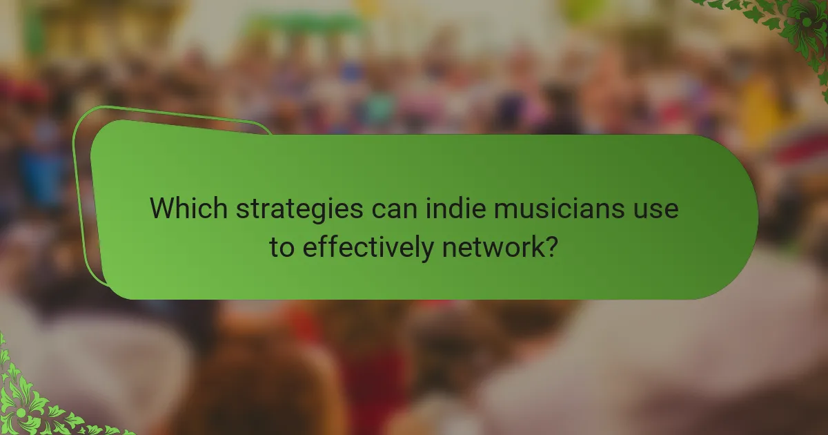 Which strategies can indie musicians use to effectively network?