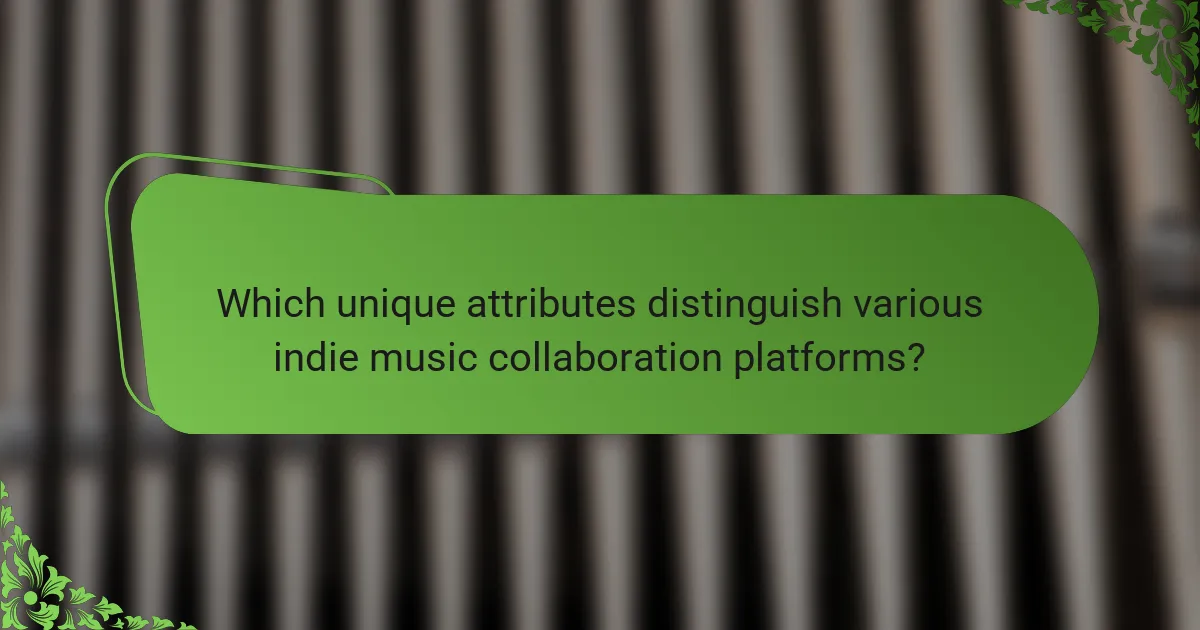 Which unique attributes distinguish various indie music collaboration platforms?